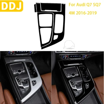 Para a Audi Q7 SQ7 4M de 2016 2017 2018 2019 Acessórios do Carro Preto Interior da caixa de Velocidades Shift Painel de Guarnição Adesivo Plástico Decoração