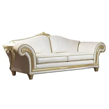 novo estilo luxo 123 combinação de sofá de madeira maciça esculpida de ouro de três pessoas, sofá completa sofá de couro grande família