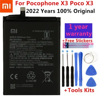 100% Original Xiao Mi Bateria BN61 6000mAh Para Xiaomi Pocophone X3 Poco X3 Bateria do Telefone Móvel de Substituição de Baterias de Ferramentas Gratuitas