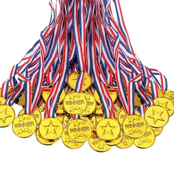 100 Peças De Crianças De Plástico Vencedor De Medalhas De Ouro, Vencedor De Medalhas De Premiação Olímpica Estilo,Festa Decorações E Prêmios