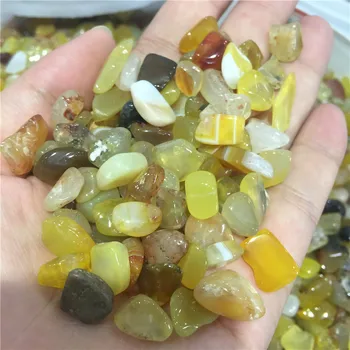 100g Amarelo natural ágata pedra de cristal partículas de pedra preciosa mineral chip ponto natural Esferas de Chakra Cura Decorações
