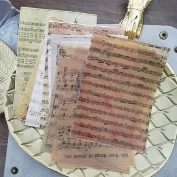 16Pcs Música Antiga de Livro de Páginas de plano de Fundo de Papel de Material de Lixo Diário Planejador de Scrapbooking Vintage Decorativos DIY Papel Craft