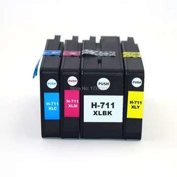 1PC 711 711XL T120 T520 Cartucho de Tinta Compatível Com o chip Com o Pigmento de Tinta Para impressora HP Designjet T125 T130 T525 T530 24 36 Polegadas