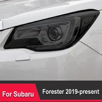 2Pcs o Farol do Carro do Filme Protetor de Farol Preta Transparente TPU Adesivo Para Subaru Forester 2019 2020 2021 2022