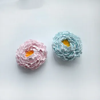 3D Peônia flor Carro Aromaterapia Molde de Gesso Diy feito a mão de Rosa Sabão Moldes Para Sabonete Artesanal Para Diy Fabricante de Sabão