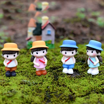 4pcs/Set Kawaii Casal Pouco Amante de Resina de Fadas Jardim de Artesanato Decoração em Miniatura Micro Gnome Terrário Presente a Decoração Home
