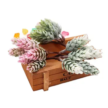6pcs cor pinha flor artificial abacaxi artificial de plantas de casamento, decoração DIY scrapbook caixa de presente de artesanato flor