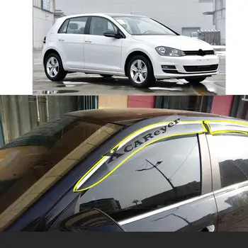 Adesivo de Plástico Vidro de uma Janela de Vento Viseira Chuva/Sol Guarda de Ventilação Para VW Volkswagen Golf7 Golf 7 MK7 2014 2015 2016 2017 2018 2019 