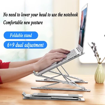 Ajustável do Suporte de computador Portátil de Alumínio para o Macbook Pro de Ar do Notebook Tablet Mesa de Arrefecimento Pad Laptop Dobrável Titular iPad