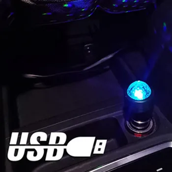 Carro USB Ambiente de Luz RGB Mini Colorido Música Diodo emissor de luz do USB Interface de Férias Atmosfera de Festa Cúpula Interior do Tronco da Lâmpada