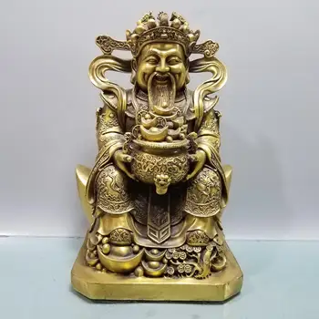 China Feng Shui Seikos bronze riqueza auspicioso Fortuna estátua Lingote de Deus da Riqueza Moral Enviar dinheiro e fazer dinheiro