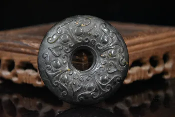 China Hongshan Cultura Em Ferro Preto Meteorito Escultura' Sorte 'Estátua De Artesanato Decoração Home