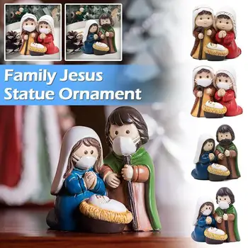 Decoração De Natal Presépio Religioso De Oração Cena De Família Decorações Decoração De Miniaturas Casa Figurinhas Da Base De Dados De Carro D6o7
