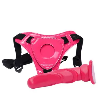 Dildo Cinta Pênis Ajustável Strapon Vibrador Realista Brinquedos Sexuais Para Mulheres Lésbicas Casais Ventosa Vibrador Calças S0429