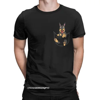 Doberman Bolso Gráfico De T-Shirts Para Os Homens Cão Bonito Animal De Grandes Dimensões Louco Premium Algodão T-Shirt Em Harajuku Tshirt Clássico Tops