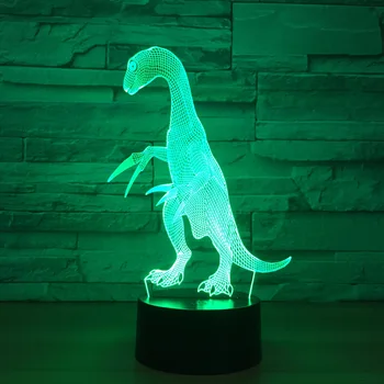 Dragão 3d Dinossauro Lâmpada de Led Colorido Controle Visual, a Luz da Noite Remoto, interruptor do Toque Lindo de 7 de alteração de cor 3D Lâmpada