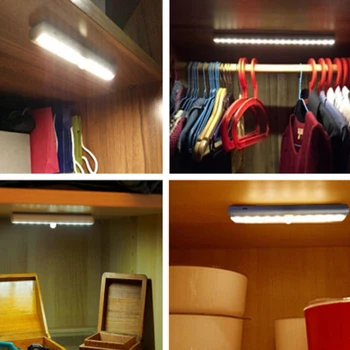 Movimento do DIODO emissor de Luz do Sensor Armário guarda-Roupa de Cama Lâmpada LED Em Gabinete Noite de Luz Para o Armário Escadas de Cozinha, de Fácil Instalação