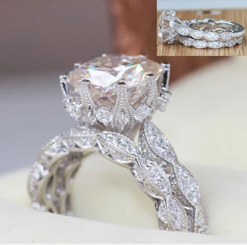 NOS size5-10 anel de casamento de Victoria Wieck Moda Envolvimento de prata banhado a Ouro Cheio de cor princesa Banda Anéis para womé