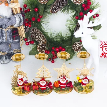 Natal Velas Ornamento de Inauguração Presentes Ferro Vela Titular para um Jantar de Festa, Festival de Montagem de Mesa de Casa Artesanato