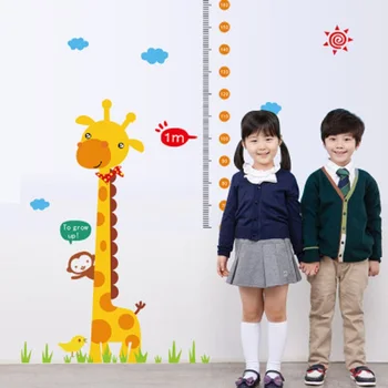 Nova Mercadoria Girafa Altura Da Sala De Crianças Na Ornamentação Do Agregado Familiar Adesivos De Parede Na Parede