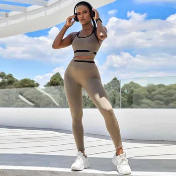 Perfeita Yoga Define as Mulheres de Fitness Ternos de Cintura Alta Apertado Hip Elevador Calças de Yoga Conjunto de Mulheres do Esporte Ternos de Roupas de ginástica para Mulheres