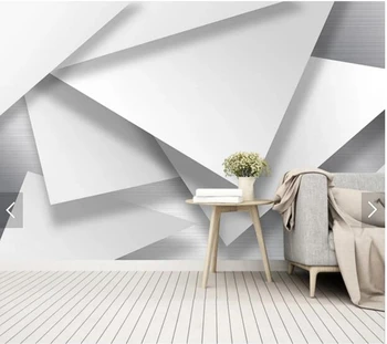 Personalizados em 3D papel de parede moderno e minimalista geométricas abstratas mural para a sala de estar, quarto, sofá-fundo decorativo de parede