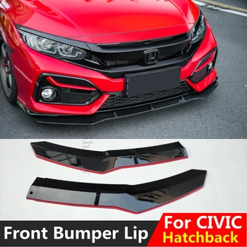 Pára-choque dianteiro Lábio Para Honda Civic Hatchback 10 Gen 2020-2021 Protetor de pára-choque de Ajuste Acessórios Body Kit Difusor de Lábio de Guarda