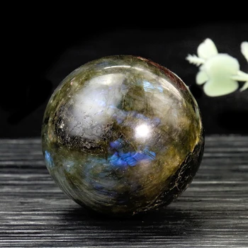 Real Labradorite Moonstone Pedra Preciosa Quarzo Bola De Cristal Laboratório De Turmalina Da Amostra De Artesanato Desmagnetizar Meditação Feng Shui Decoração