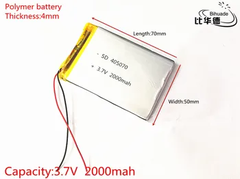 Tamanho 405070 3,7 V 2000mah Bateria de polímero de Lítio com Placa de Protecção Para MP4 PSP