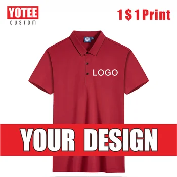 YOTEE High-End de Homens de Camisa Polo Personalizada Empresa de Design de Logotipo da Marca Bordado Respirável Clássico de Cima S-4XL